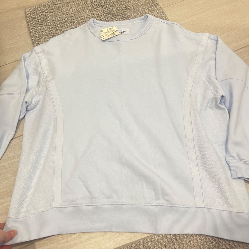 NWT Aerie soft light blue crewneck oversized sweater size medium - Picture 3 of 6
